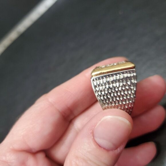 **Final Sale** Two tone square rhinestone ring size 7 - Picture 7 of 8